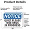 Signmission Quiet Please Meetings In Progress, 10 in W x Rectangle, Vinyl Decal OS-2PACK-NS-D-710-L-17948 - alternate 2